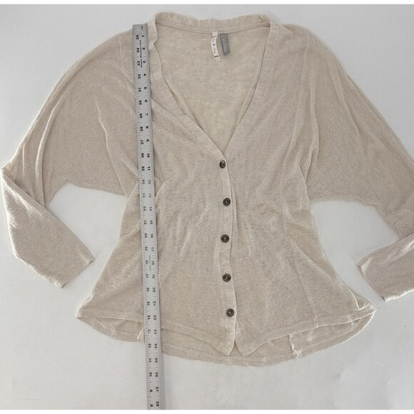 Willow & Clay‎ Pea In The Pod Cream Tie Back Button Maternity Sweater Size M USA - Picture 7 of 8